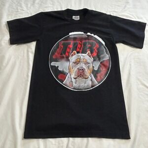 Pro 5 Super Heavy Mens T-Shirt Small Black Pitbull TLB Graphic Tee Cotton S